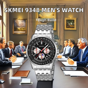 Skmei 9348 Montre-bracelet analogique à quartz de luxe pour hommes, montre étanche à cadran avec date automatique, personnalisée en gros - Product Image 6