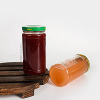 Verkooppromotie 12Oz 350Ml Glazen Pot Voor Theekruidensuikersaus Honing Fruitjam Keukenvoedsel Bewaarpotten Met Luchtdichte Lip