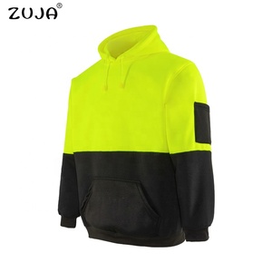 ZUJA 친환경 소재 건설 하이 비스 반사 안전 남성 후드 양털 스웨터 - Product Image 2