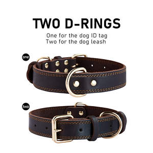 Collar de perro impermeable ajustable más vendido Collar de Mascota de cuero personalizado de lujo con logotipo Estilo clásico duradero para gatos Perros - Product Image 4