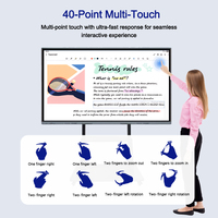 Tableau interactif intelligent 55/65/75 pouces, écran tactile LCD 4K, tableau numérique pour l'enseignement, panneau de collaboration éducative Android