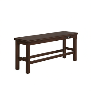 Banc de salle à manger classique en bois, finition brun foncé, hauteur de comptoir, mobilier pour la maison - Product Image 1