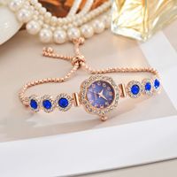 Elegante Reloj de Pulsera Ajustable con Incrustaciones de Circonitas en Forma de Flor, Chapado en Oro Rosa, para Mujer, con Logotipo Personalizado