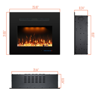 Inserto de calentador de chimenea eléctrico moderno Luxstar de 25 pulgadas con ajuste de temperatura de control táctil para uso doméstico o hotelero