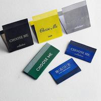 Etiquetas dobladas de níquel de alta densidad para ropa de computadora, cuello, equipaje, silla, sofá, tela, embalaje de marca doblado medio