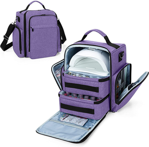Sac Technique de Manucure Grande Capacité Nouveau Style avec Étiquette Personnalisée, Sac de Rangement pour <span class=keywords><strong>Vernis</strong></span> à Ongles avec Support de Lampe UV pour Salon ou Bricolage - Product Image 2