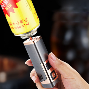 Briquet torche à triple flamme réglable à 3 niveaux, coupe-vent, format poche, avec poinçon à cigare intégré - Product Image 5
