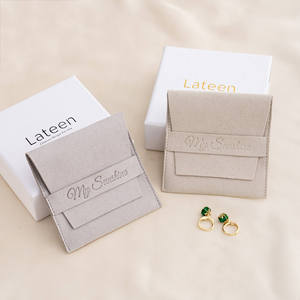 Custom Logo Hot Selling Velvet Jewelry Bag Ultra-Fine Fiber <b>Envelope</b> for Earrings Bracelets <b>Gift</b> Packaging Pouch - Product Image 6