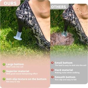 Protège-talons blancs et noirs antidérapants pour chaussures à talons aiguilles, idéaux pour la herbe - Product Image 6