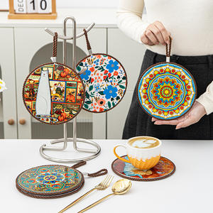 Tapis isolant thermique en céramique KFB017, rond, 17 cm, motif médaillon, antidérapant, pour la cuisine, fabriqué en Chine - Product Image 5