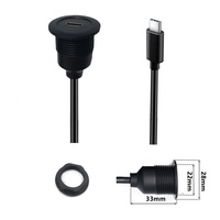 Enchufe hembra de panel de 30cm de longitud con instalación frontal Enchufe recto macho con conector circular USB3.0 de rosca