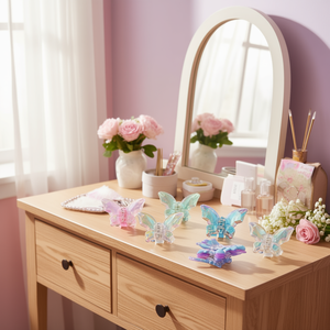 Fermaglio per capelli a forma di farfalla, colore brillante, monofacciale, 8,5 cm, per donne e ragazze - Product Image 2