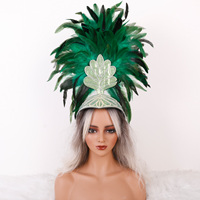 Serre-tête personnalisable multicolore en plumes moelleuses avec décorations de sequins, doux et confortable pour le carnaval, Halloween, la samba et les bals