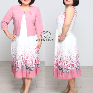 Elegante Vestido Rosa para Mujer, Talla Grande, Ropa Africana, Vestidos de Iglesia Turcos, Traje de Moda con Estampado Floral, Top y Falda - Product Image 1