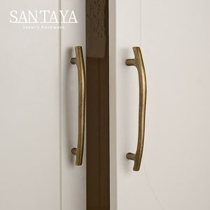 Santaya Solid Antiek Geborsteld Messing Handgrepen Keuken Kastgrepen Slaapkamer Garderobe Ladeknoppen Meubelgrepen - Product Image 3