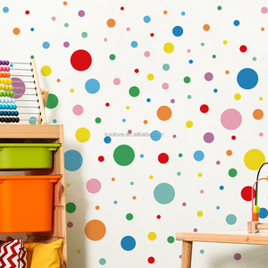 Adesivi <span class=keywords><strong>murali</strong></span> a <span class=keywords><strong>pois</strong></span> di colore del fumetto camera da letto bambini asilo sfondo decorazione della parete adesivi autoadesivi - Product Image 5