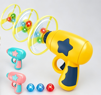 2-in-1 LED-Flugscheiben-Wurfpistole mit Leucht-Gyro-Kreisel für Kinder – Outdoor-Spielzeug für den Garten
