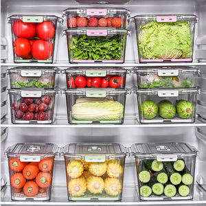 Tiroir de rangement pour réfrigérateur, légumes, fruits, fruits de mer, œufs, boîte de rangement transparents avec plateau de égouttage, livraison gratuite - Product Image 4