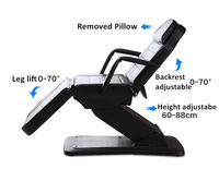 Lit facial électrique-Table de massage réglable avec ascenseur de jambe et dossier, conception ergonomique pour le traitement de beauté de salon de spa