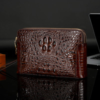 Tas Tangan Pria Berkualitas Tinggi Kulit PU Terbaru Tas Selempang Pria Motif Kulit Buaya Trendi Tas Tangan Pria Dompet
