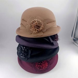 Soft Derby <b>Hat</b> Elegant Women Wool Felt Cloche Church Bowler Winter Fedora <b>Hat</b> - Product Image 2