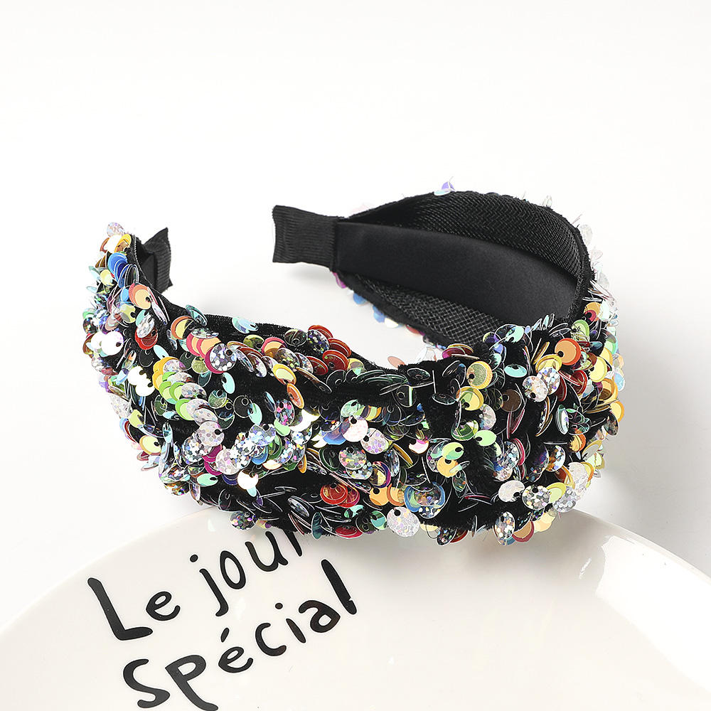 Fish Scale Sequin Headband - Gold & Silver