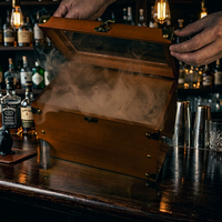 Kit de fumage de whisky bourbon YONGCHU de qualité supérieure, torche, coffret cadeau en bois, accessoires de bar, plateaux à cocktails et à snacks, certifié Lfgb/CE