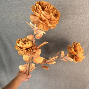 Flores Artificiales <span class=keywords><strong>de</strong></span> Peonía <span class=keywords><strong>de</strong></span> 3 Cabezas, Decoración <span class=keywords><strong>de</strong></span> Boda, Estilo Bosque, Ramo <span class=keywords><strong>de</strong></span> Flores Artificiales, Decoración <span class=keywords><strong>de</strong></span> Cafetería - Product Image 5