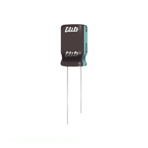 Distribuidor Autorizado RF1C681MP30815EF10 Condensador de Aluminio de 680uF 20% 16V con Orificio Pasante, Tipo Radial TH 680 uF - Product Image 1