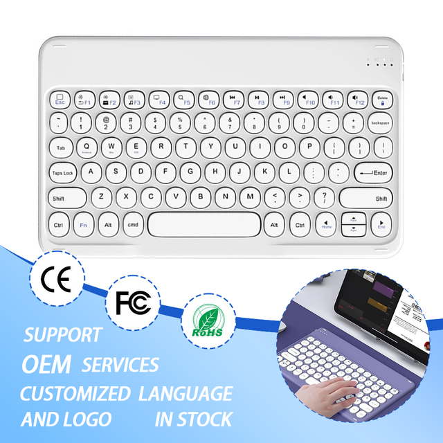 New Plastic FCC ROHS Laptop Android IOS Smartphone Tablets 78-Key Scissor Switch BT Wireless Keyboard iPad Mini Pro 11 Phones