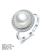 Trendy Sieraden 925 Sterling Silver Ring Voor Vrouwen Parel Ring Verstelbare