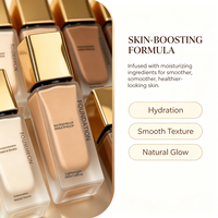 Fond de teint liquide hydratant à logo personnalisé, fini naturel, waterproof, 42 teintes incluses, vente en gros, cosmétique