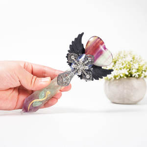 Handgemaakte Natuurlijke Kristallen Amethist Toverstaf Decoraties Genezende Edelsteengravures Met Uniek Snijwerk - Product Image 4