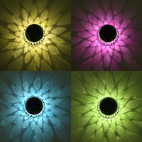 Lot de 4 lanternes solaires en mosaïque aquamarine, lumière IP44, étanche, en verre mosaïque, lampe de table solaire pour décoration extérieure de jardin et de patio