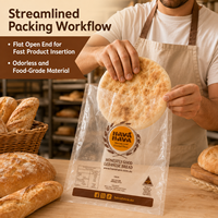 Sacs à pain en plastique polyéthylène transparent de qualité alimentaire, imprimés sur mesure, à ouverture supérieure, pour l'emballage de pain frais, de pain de mie et de pain au levain