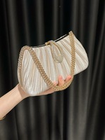 Sac de soirée Haute Couture 2026 pour femme en satin plissé, sac bandoulière Cheongsam pour mondaine