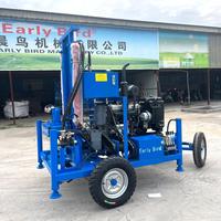 Machine de forage de puits portable haute puissance avec une profondeur maximale de 220 m et quatre roues