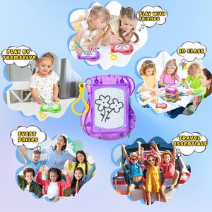 Mini Tableau Magnétique pour Enfants, 6 Couleurs, Effaçable, pour Dessin et Croquis, en Plastique, Porte-clés Sac à Dos, 4,5 Pouces, 5-7 Ans, Fête d'Anniversaire - Product Image 2