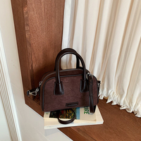Sac bandoulière rétro personnalisé, forme mini Boston, double poignée supérieure, sac bandoulière pour les courses quotidiennes, les sorties décontractées