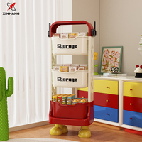 Étagères de rangement multi-niveaux XinHang pour la maison, grande capacité, étagères de rangement pour jouets, livres, chariot de rangement pour collations de dessin animé