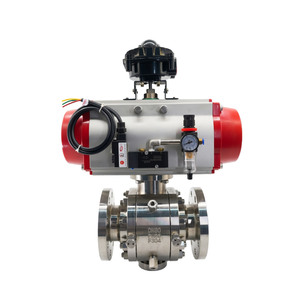 Vanne à bille en acier forgé haute pression pneumatique Dn80 P125 F304 pour usage industriel chimique et pétrolier - Product Image 1