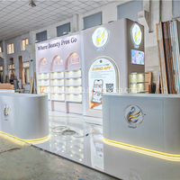 Stand d'exposition de grande taille personnalisé haut de gamme 10x20 avec placard, logo LED, stand d'exposition, événement commercial, kiosque d'exposition
