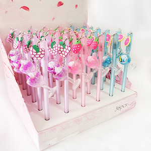 36pcs a <b>Box</b> Girl Gift Plastic Gel Pen Set with Fruit Cup Pendant - Product Image 1