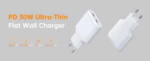 Chargeur Super Rapide PD 30W Quick QC3.0+ Multi-Port 2 Type-C pour iPhone iPad <span class=keywords><strong>Mac</strong></span> Samsung Compact Pliable Portable Fin et Léger - Product Image 6