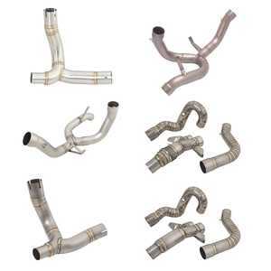 Pour DUCATI <span class=keywords><strong>MONSTER</strong></span> <span class=keywords><strong>950</strong></span> 937 moto échappement en acier inoxydable connecter lien tuyau sans lacet évasion modifié moyen Tube - Product Image 1