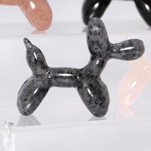 Gran oferta, perro de cuarzo rosa Natural tallado a mano, globo de fresa tallado a mano, perro tallado de animales para regalo artesanal de cristal - Product Image 5