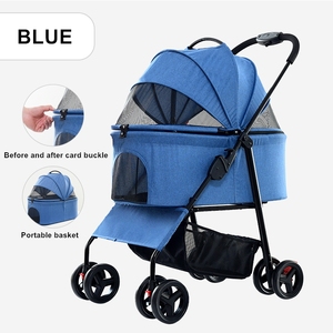 Carrito de Paseo y Transportador para Mascotas de Lujo, Personalizado, con 4 Ruedas, Grande, Transpirable, Automático y Fácil de Plegar, para <span class=keywords><strong>Perros</strong></span> y Gatos - Product Image 2