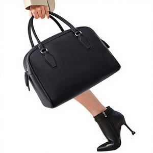 Nouveau modèle 2026 : Sac bowling en cuir véritable sophistiqué et polyvalent avec fermeture éclair pour femme, design unique - Product Image 1