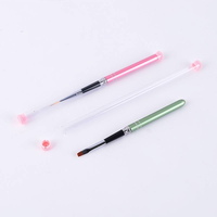 Ensemble professionnel de pinceaux à ongles multifonctionnels en nylon avec manches métalliques, pinceaux plats, ovales, coudés et liner pour le dessin d'ongles