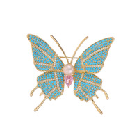 Broche papillon haut de gamme TIANSHE, broche rétro pour femme, turquoise bleu, perle d'eau douce, corsage, accessoires vestimentaires, vente en gros